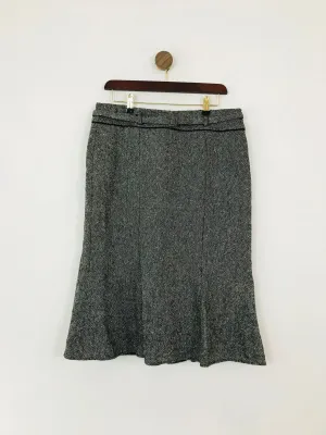 Hobbs Women's Wool Blend Trumpet Midi Skirt  | UK12 | Grey