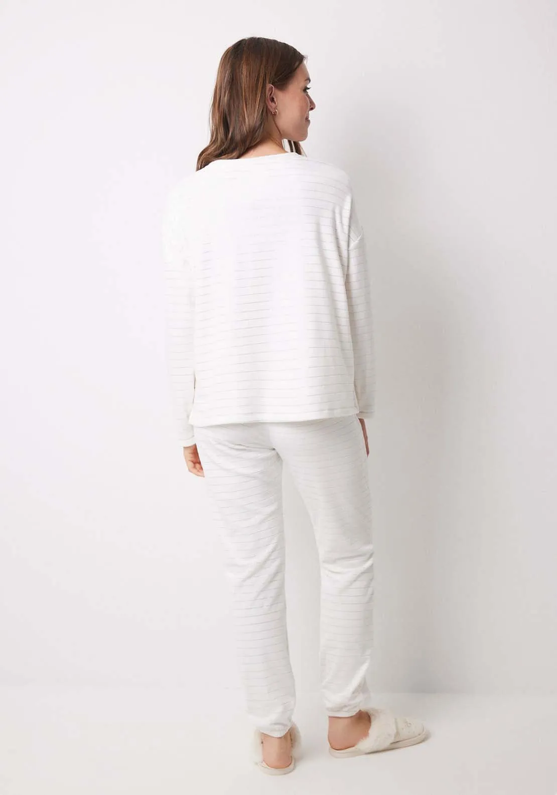 Hogwarts ivory velvet long pajamas - Ivory