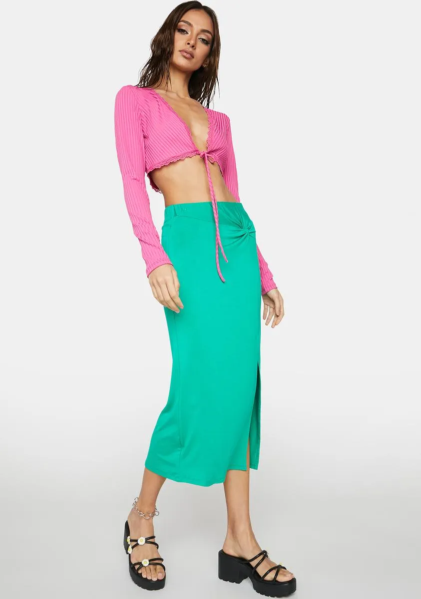 Honeydew Loveable Me Midi Skirt