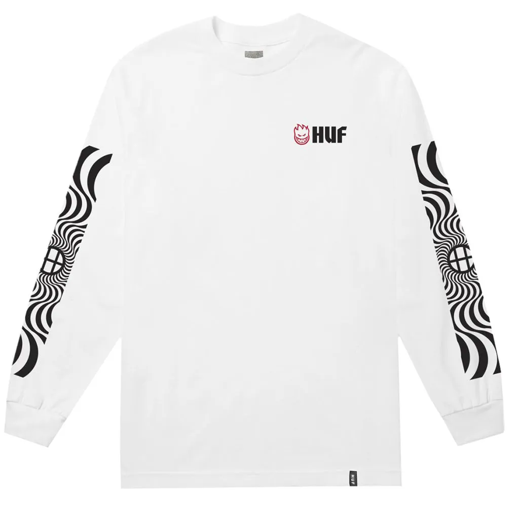Huf x Spitfire Swirl L/S Tee - White