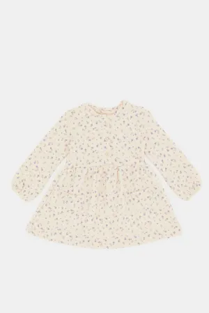 Infant Girls Ivory Quilted Dress