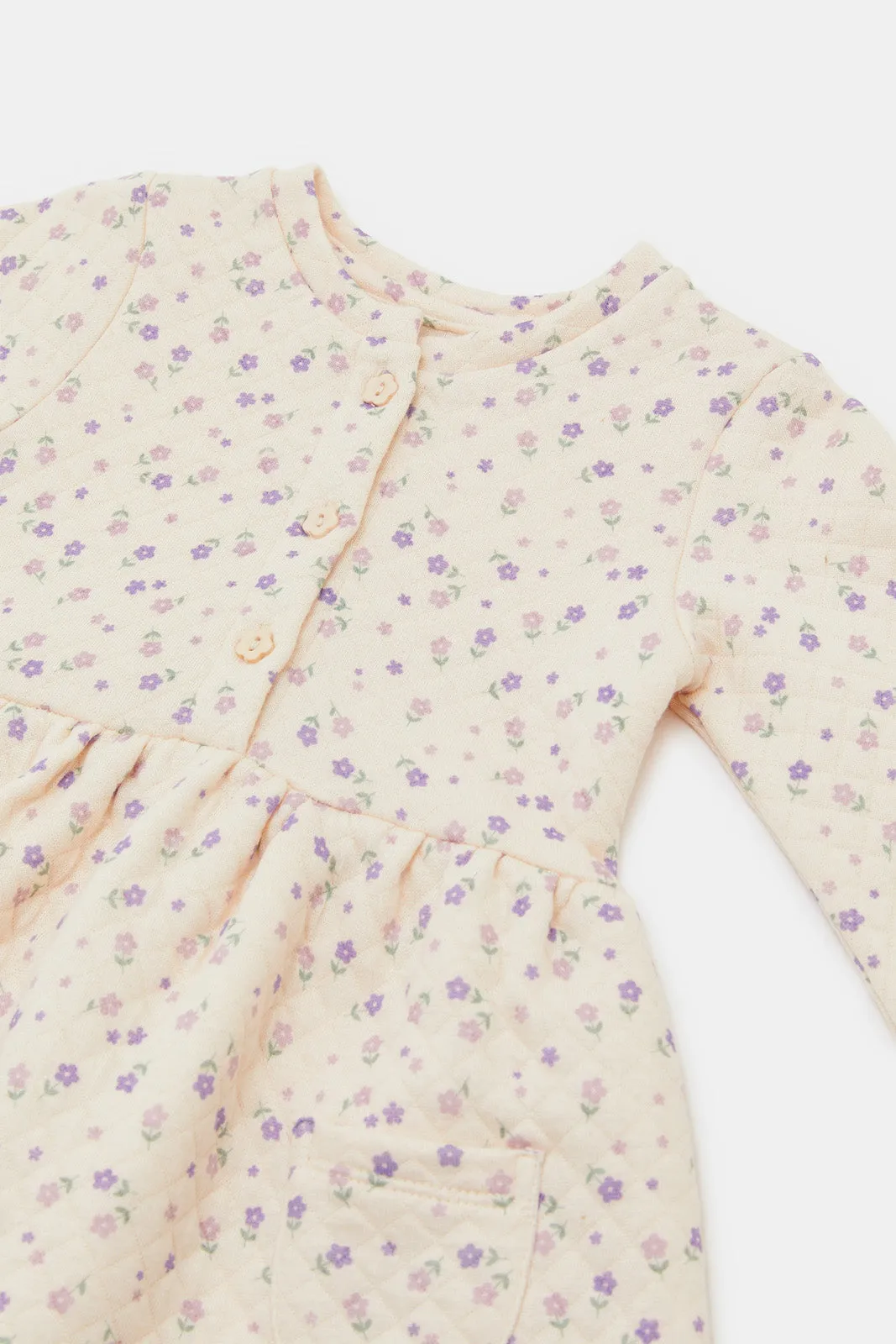 Infant Girls Ivory Quilted Dress