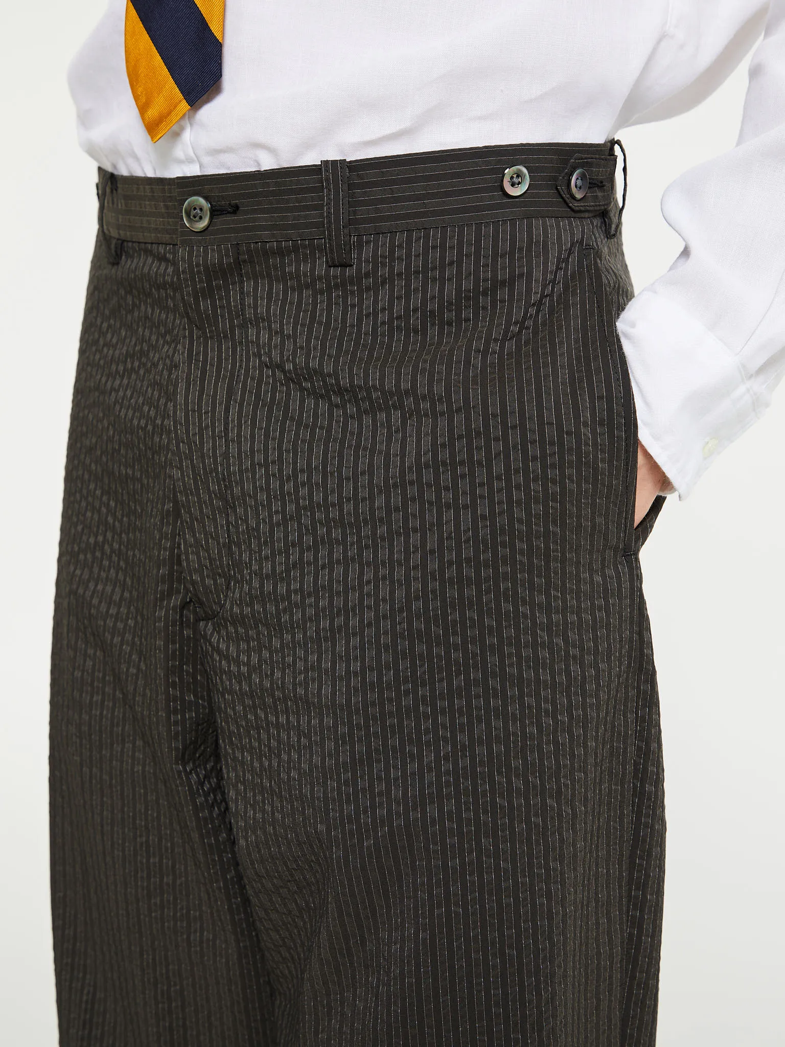 Ivy Trousers Wide Coolmax Sucker in Olive
