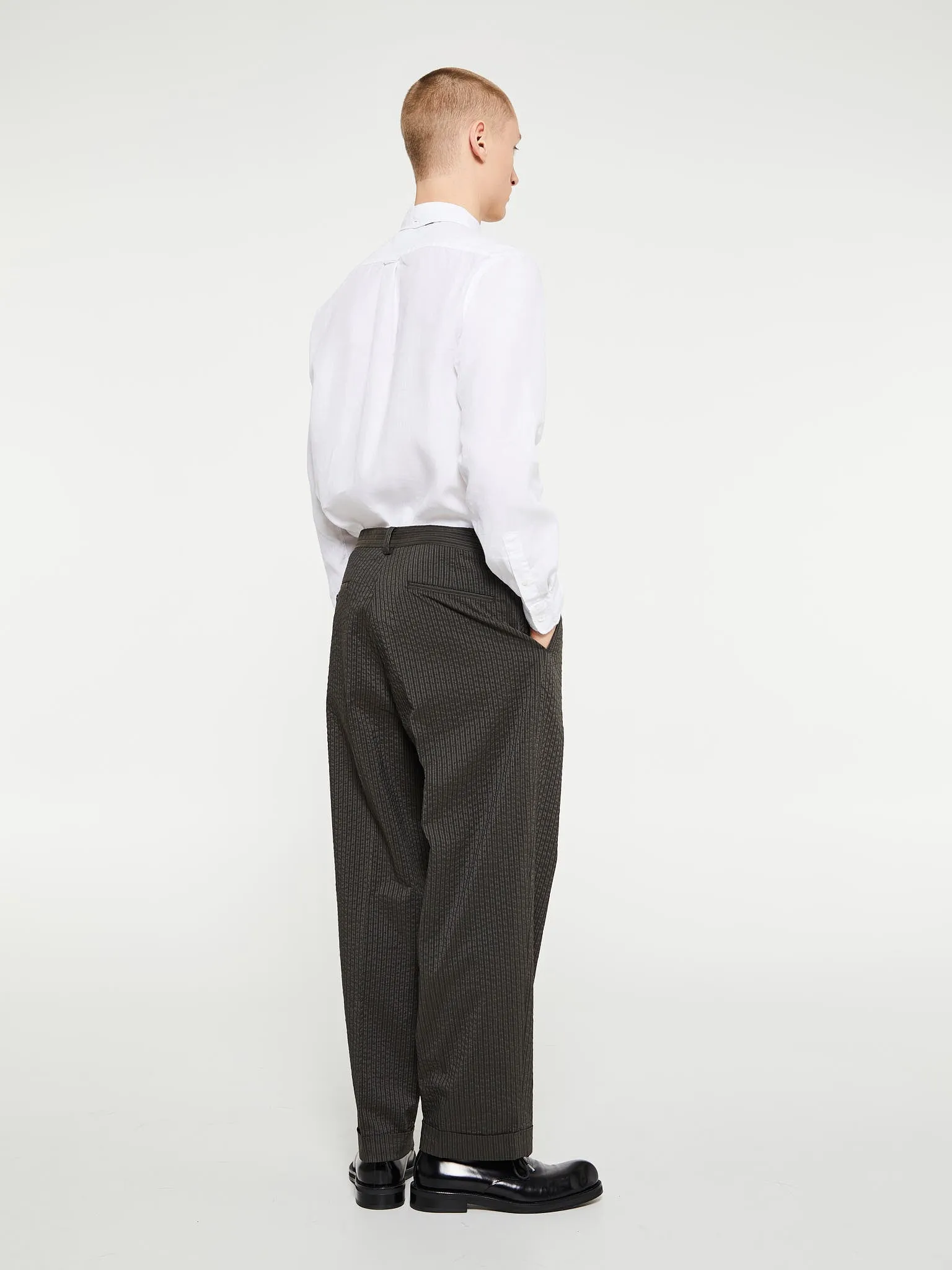Ivy Trousers Wide Coolmax Sucker in Olive