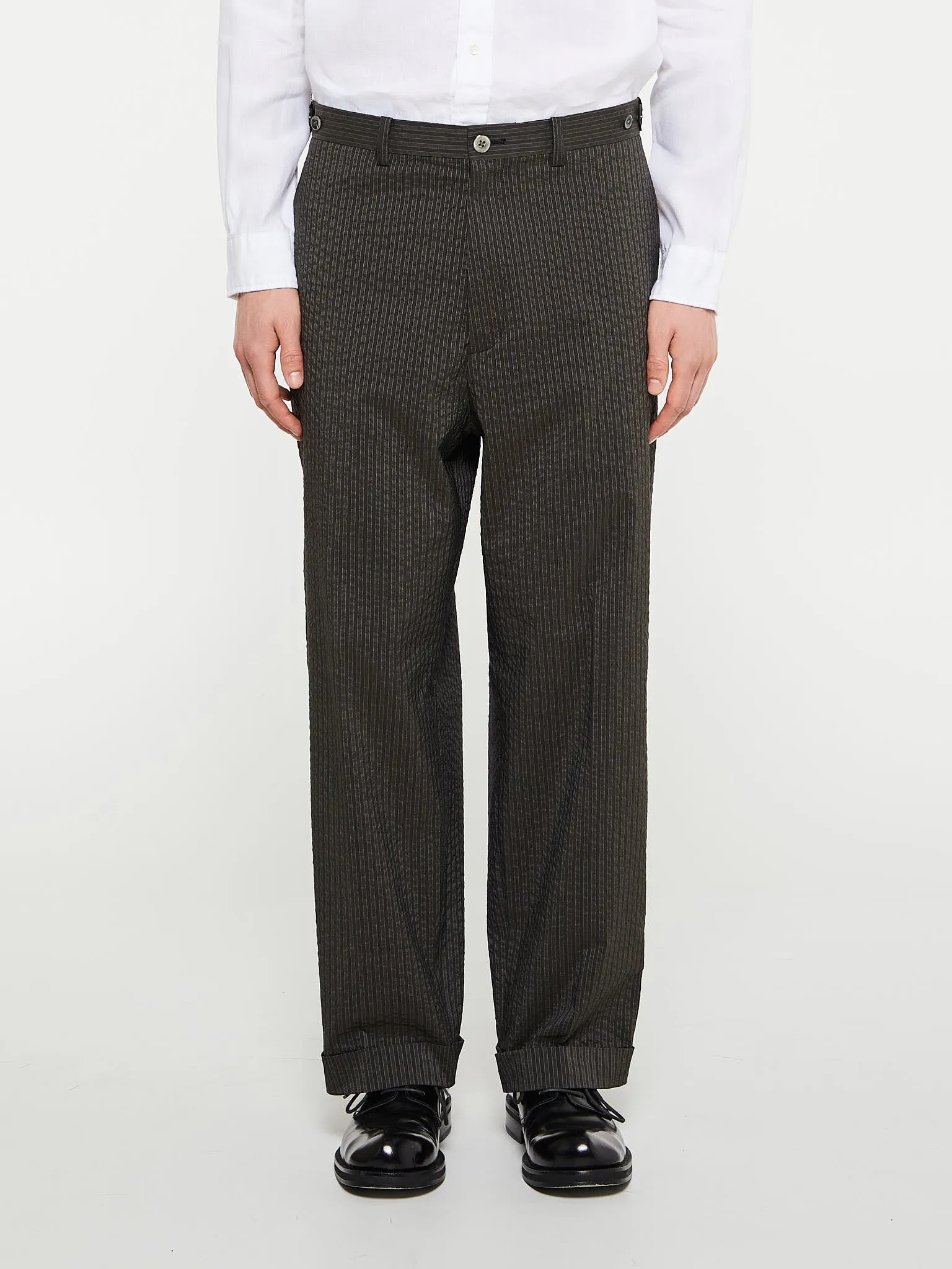 Ivy Trousers Wide Coolmax Sucker in Olive