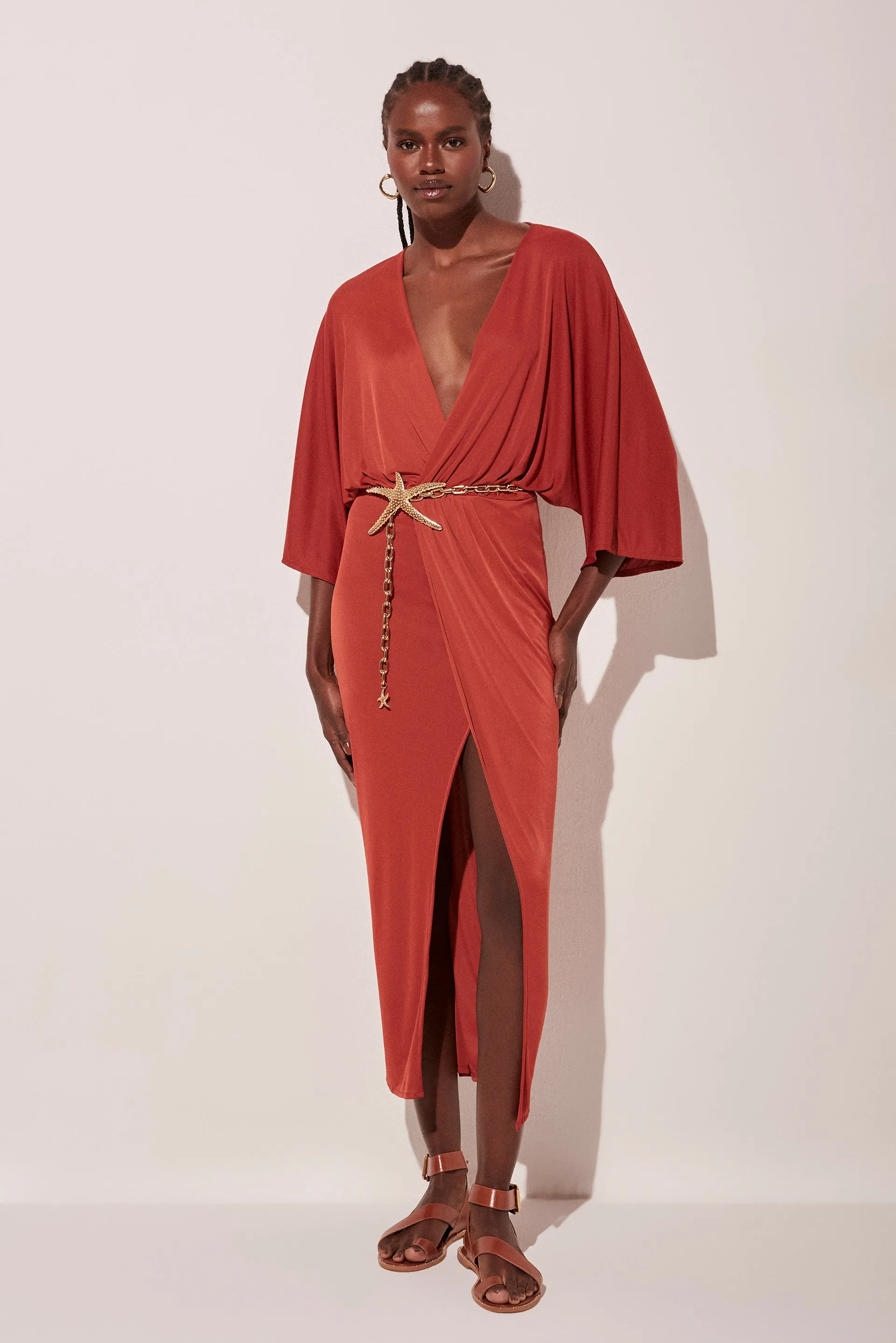 Jambo Criss Crossed Midi Dress E4662A1773