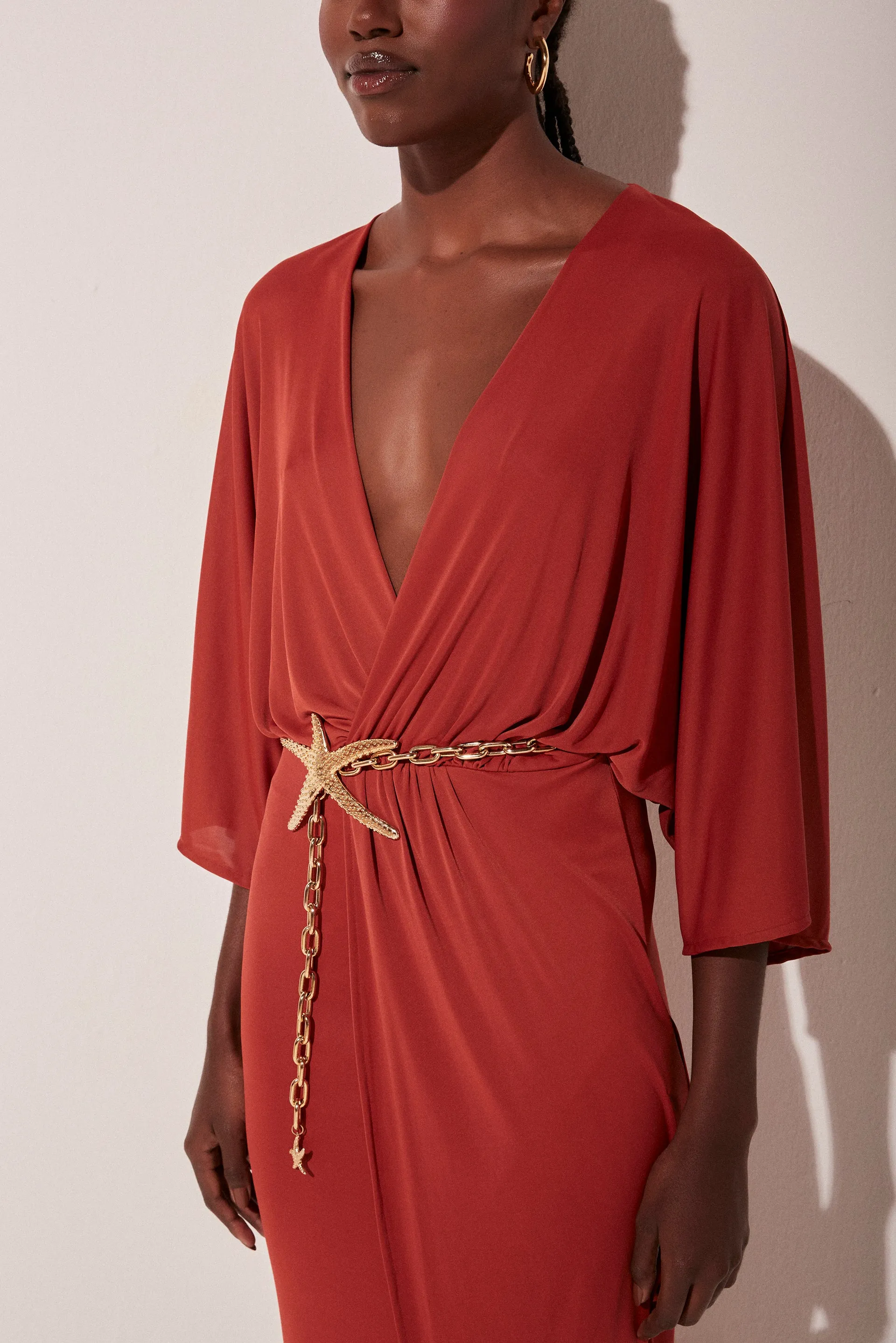Jambo Criss Crossed Midi Dress E4662A1773