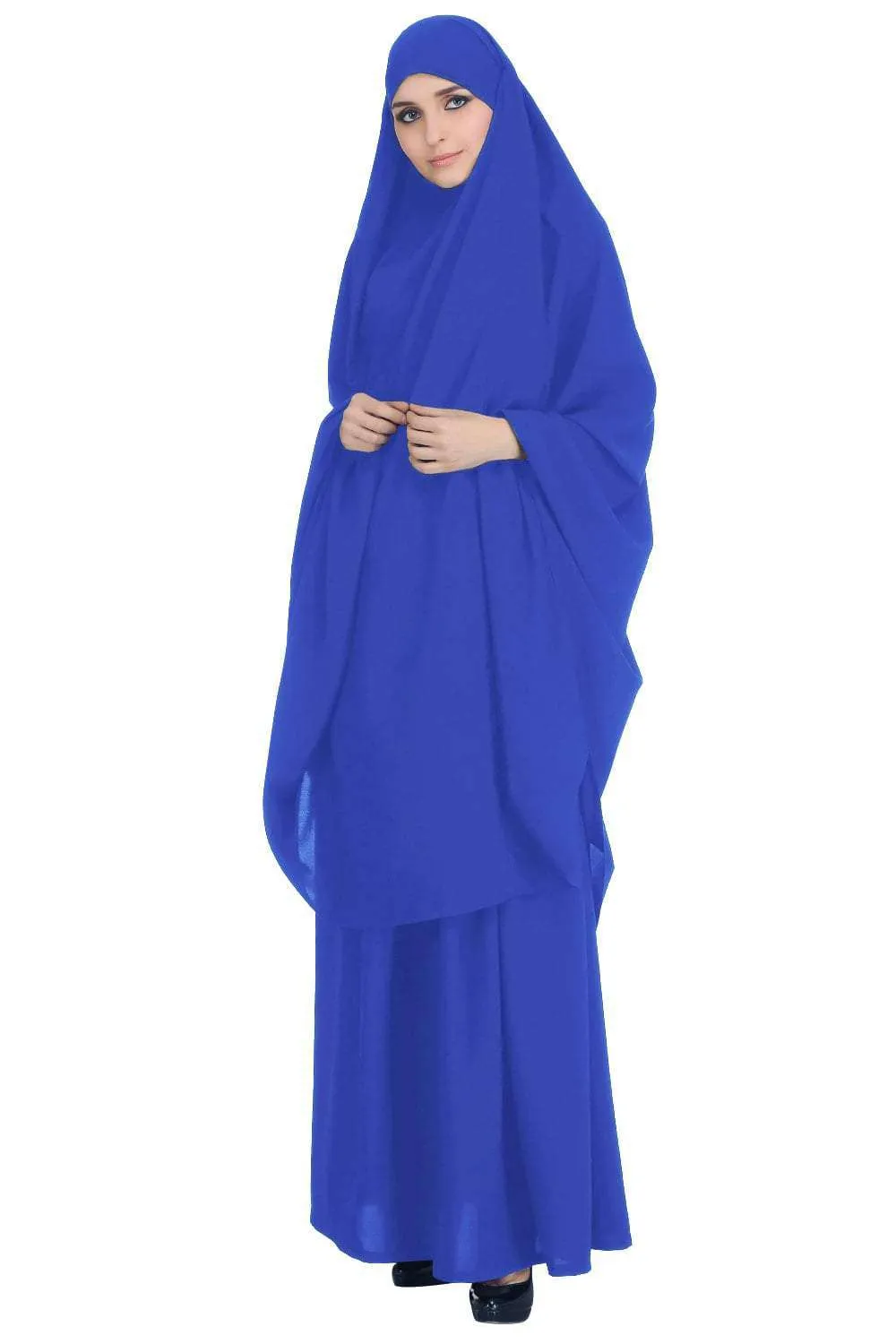 Jilbab/Khimar & Skirt Set In Breathable Nida Fabric