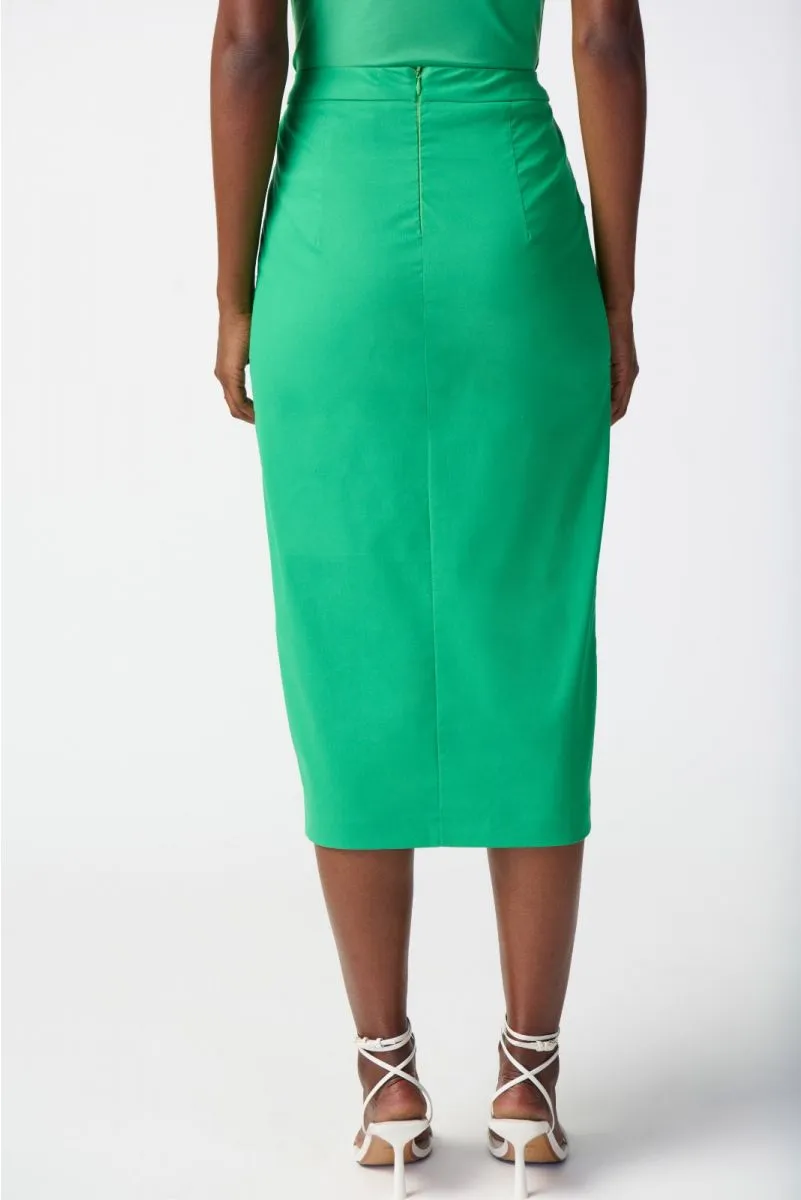 Joseph Ribkoff Island Green Split Front Midi Pencil Skirt 241064