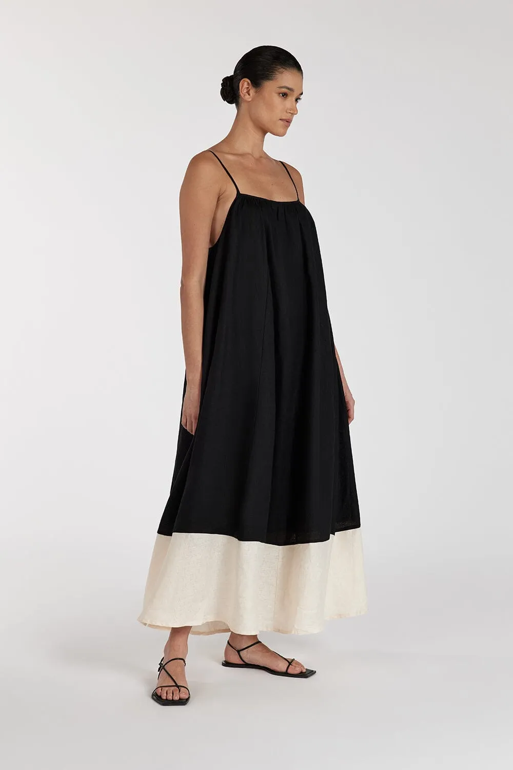 KATELYN BLACK/CREAM MIDI DRESS