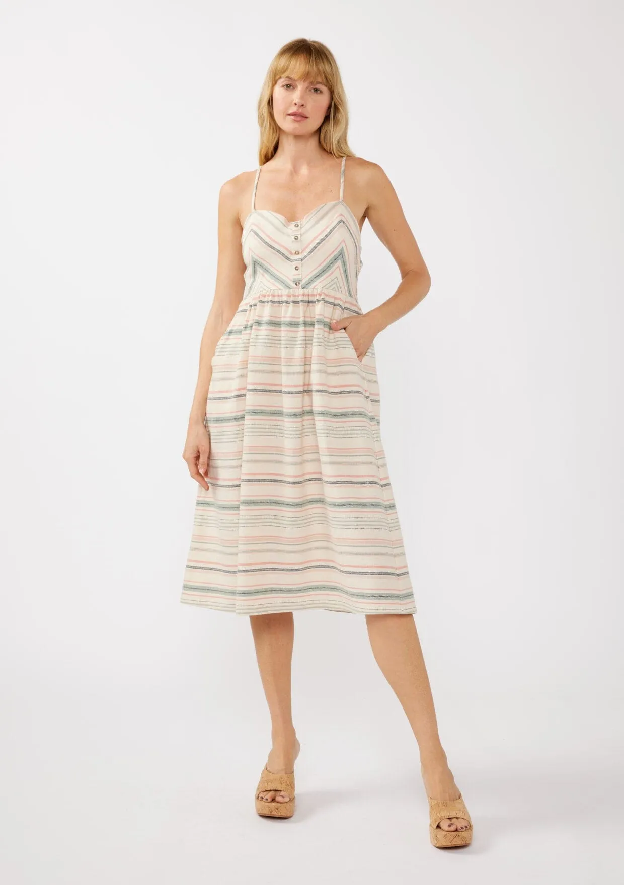 Kelsey Striped Midi Dress