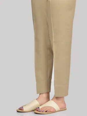 Khaddar Straight Trouser-Khaki