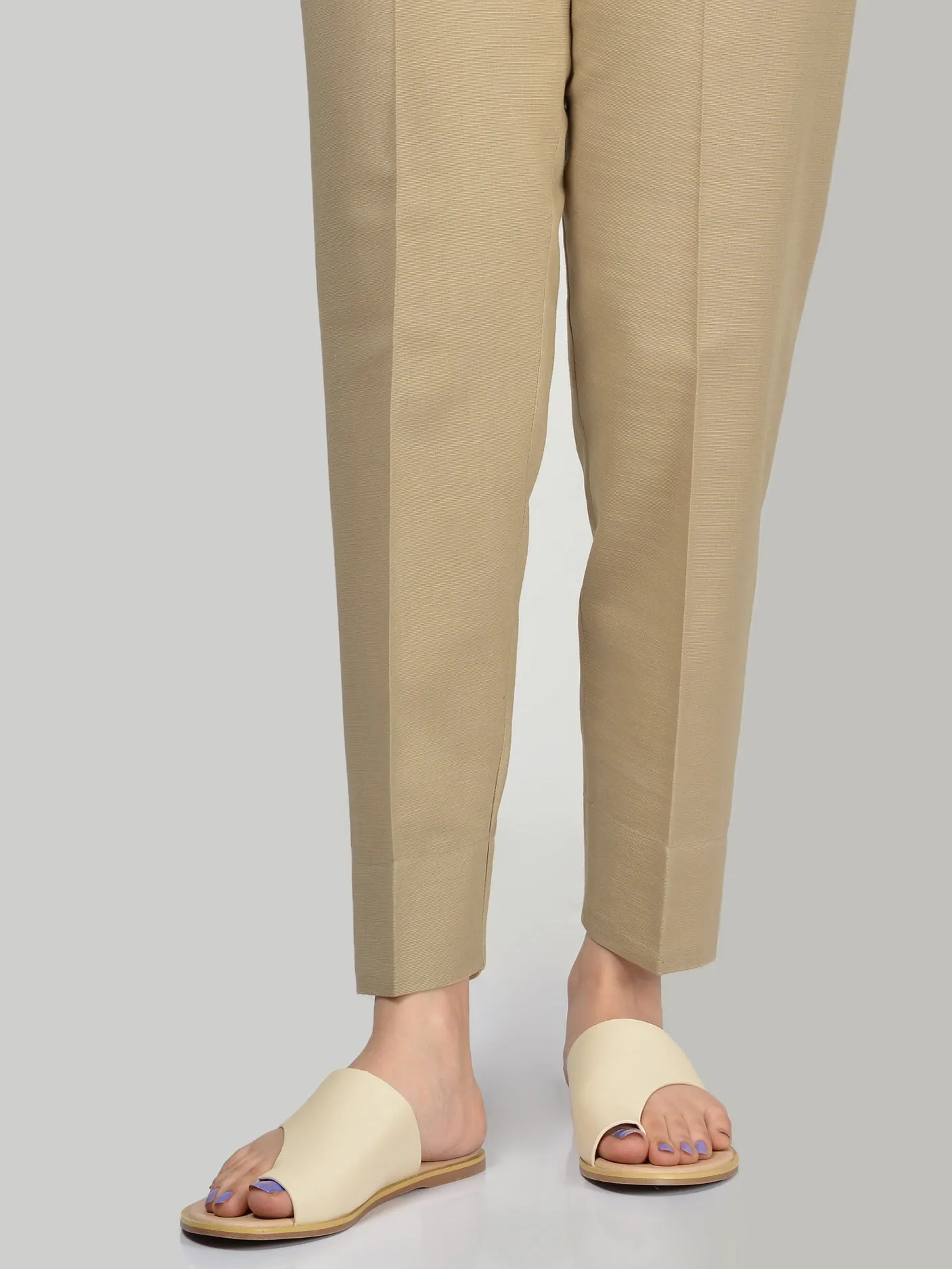 Khaddar Straight Trouser-Khaki