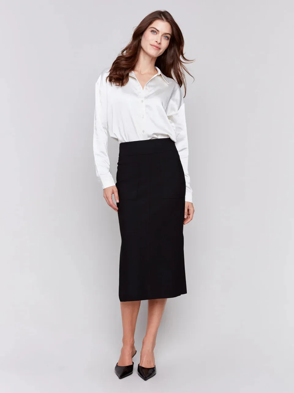 Knee Length Black Skirt