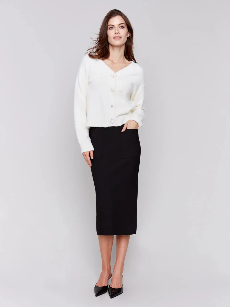 Knee Length Black Skirt