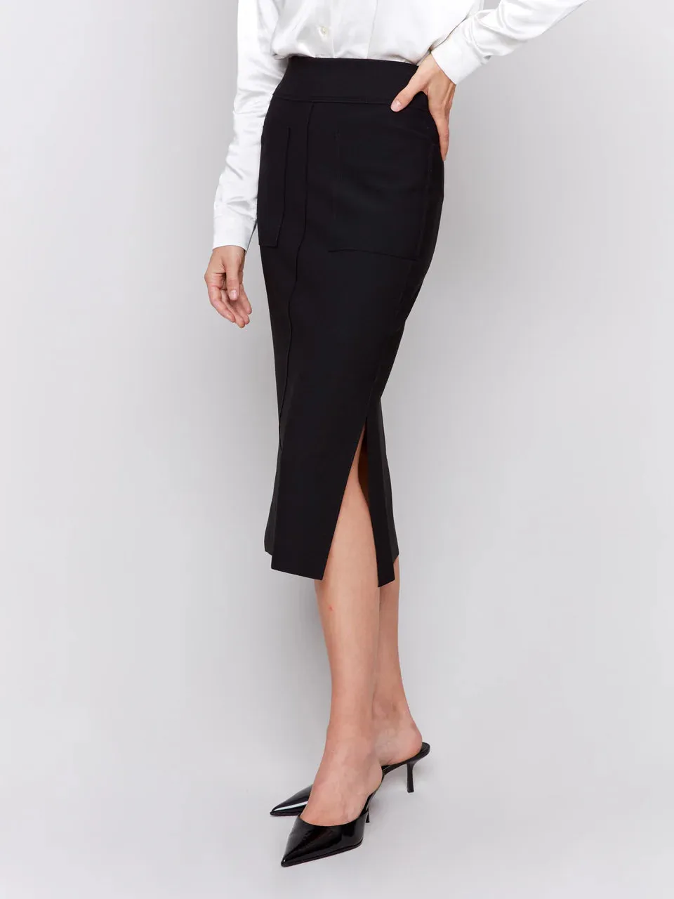 Knee Length Black Skirt