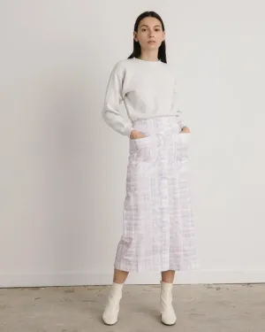 La Jupe Bastide in Print Purple Checked