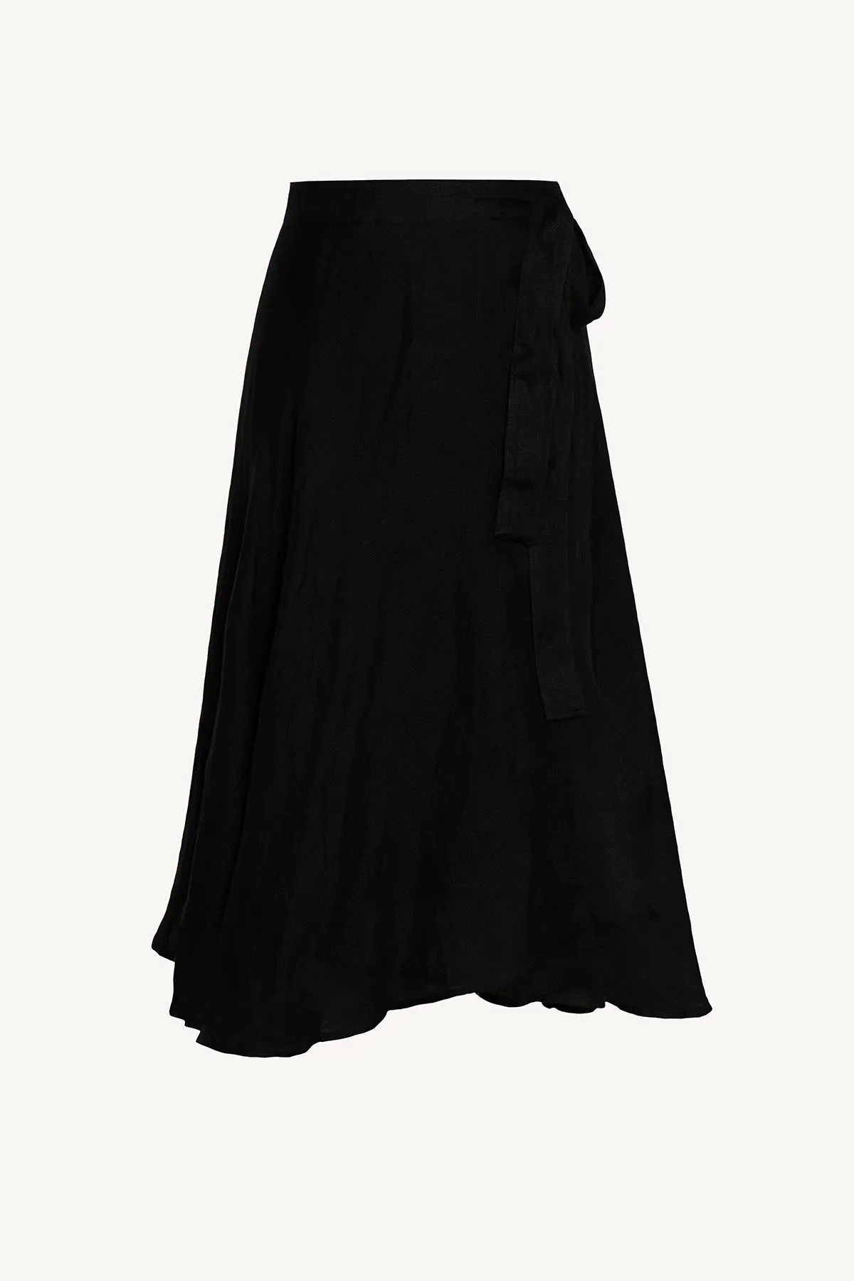Lana Linen Wrap Skirt - Black EcoLinen