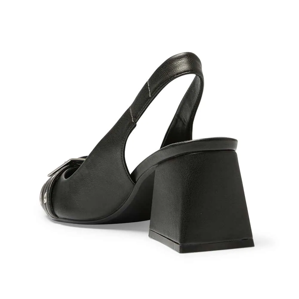 Legacy Heel in Black Smooth