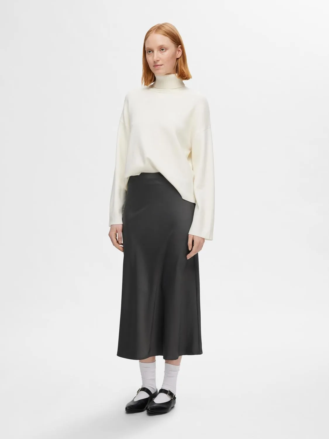 Lena Hw Midi Skirt - Volcanic Ash