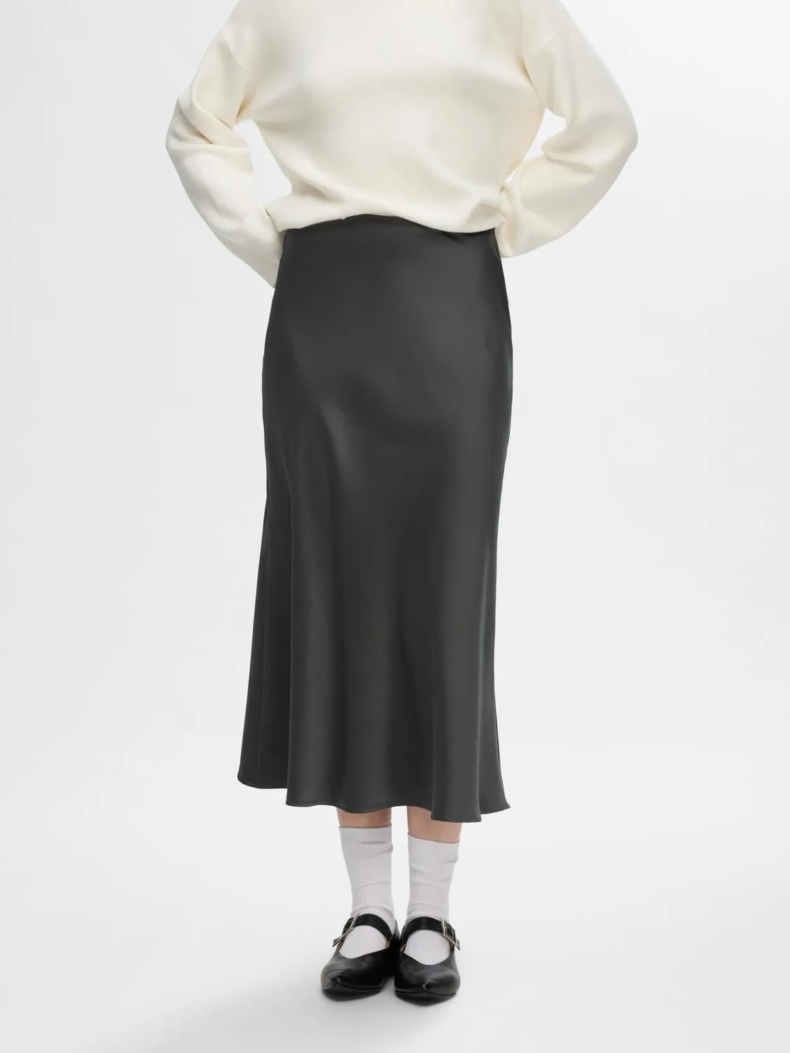 Lena Hw Midi Skirt - Volcanic Ash