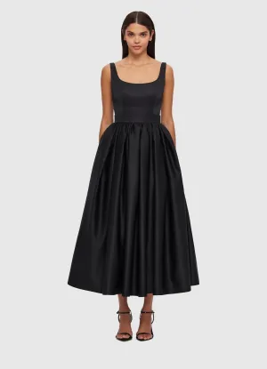 Leo Lin Colleen Midi Dress In Ebony Size 6, 10
