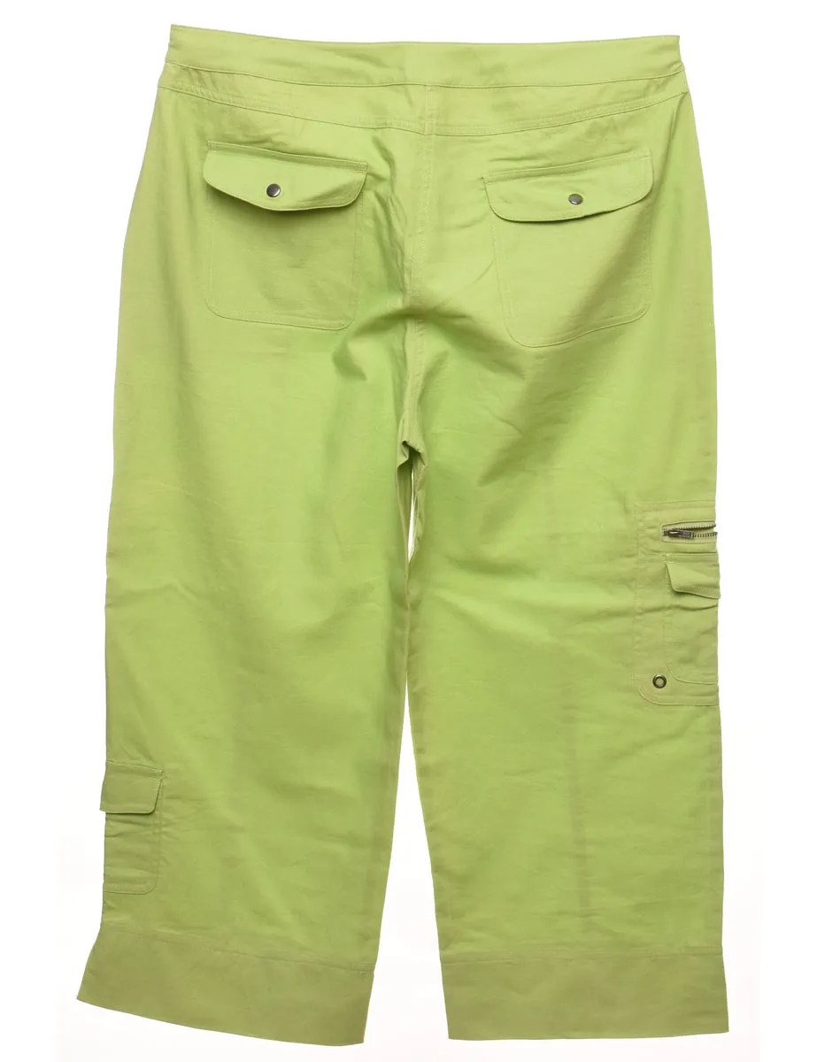 Lime Green Y2K Cargo Trousers - W34 L24