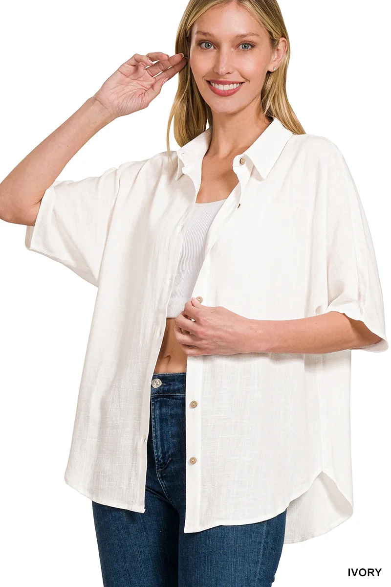 Linen Dolman Sleeve Shirt/Jacket | Stuffology Boutique