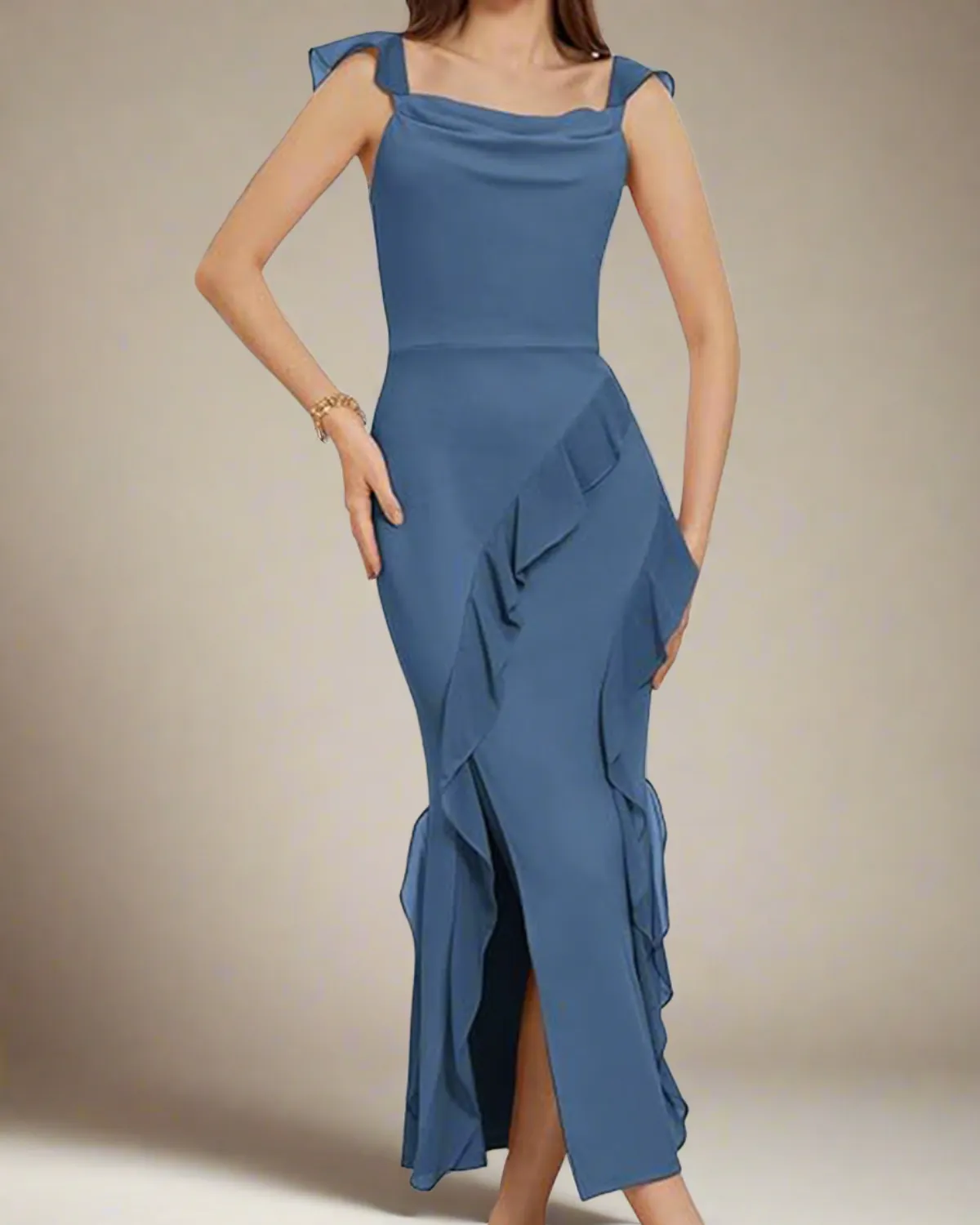 Livia Ruffle Midi Cocktail Dress - Wedding Guest Dress