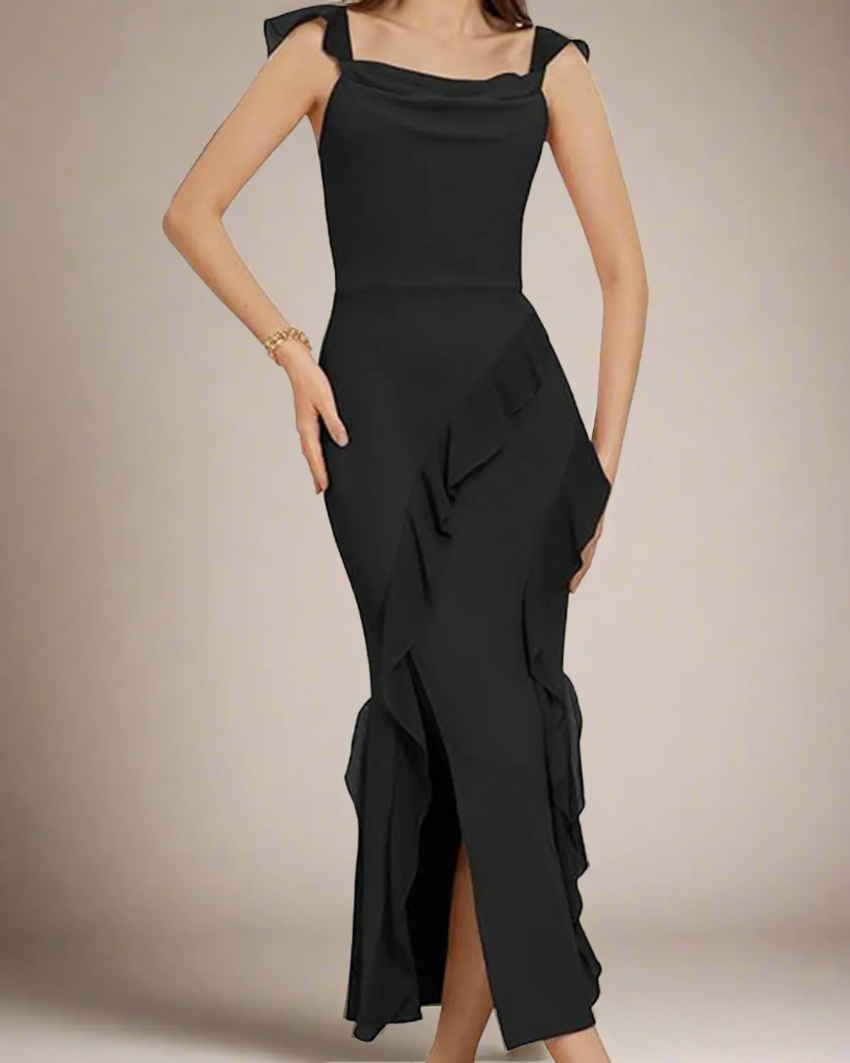 Livia Ruffle Midi Cocktail Dress - Wedding Guest Dress
