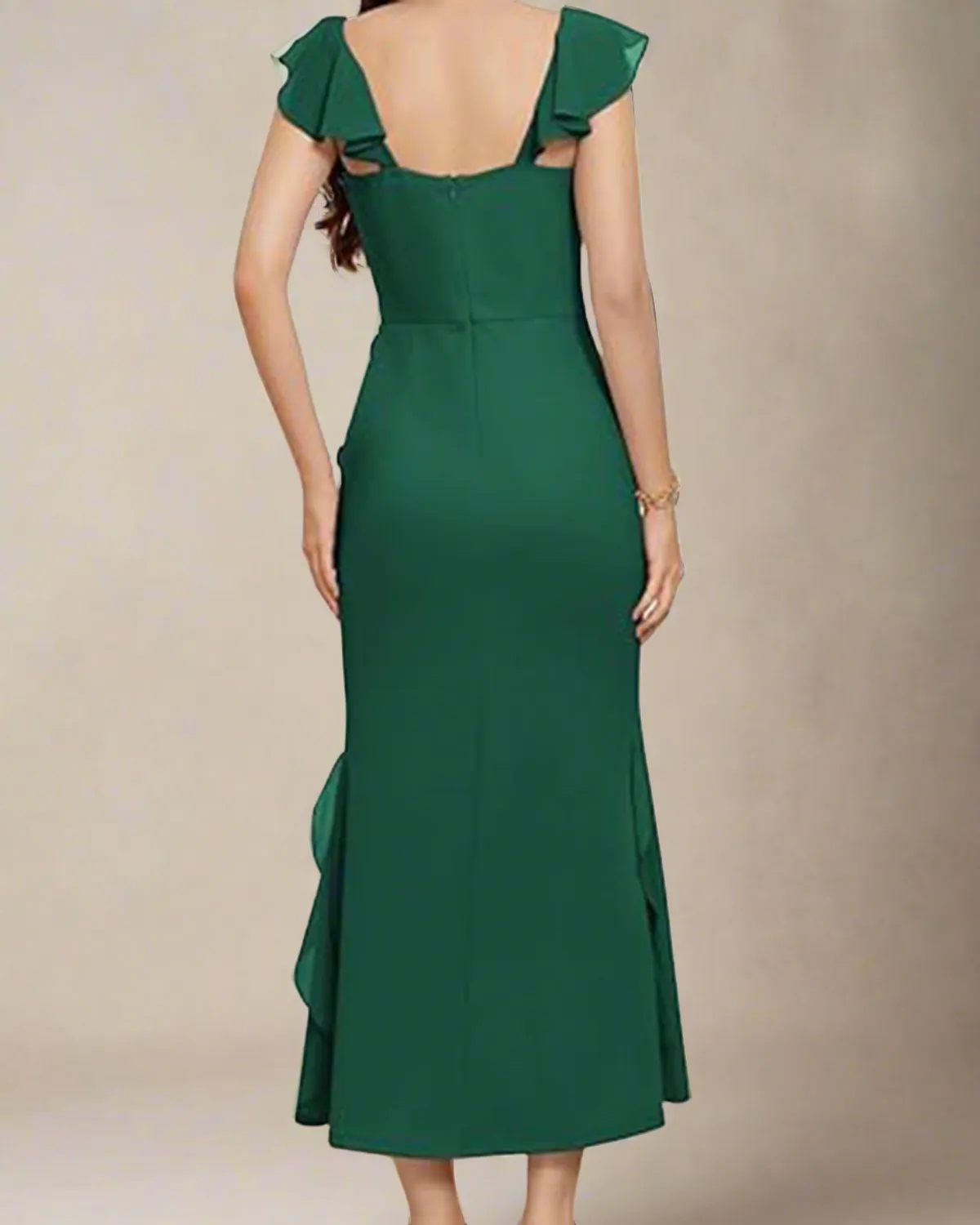 Livia Ruffle Midi Cocktail Dress - Wedding Guest Dress