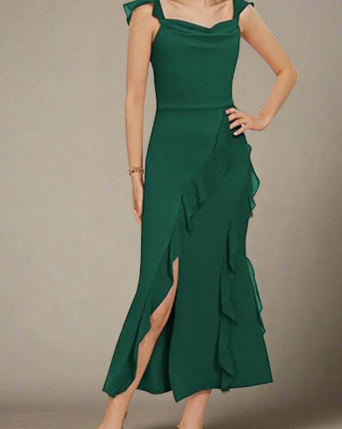 Livia Ruffle Midi Cocktail Dress - Wedding Guest Dress