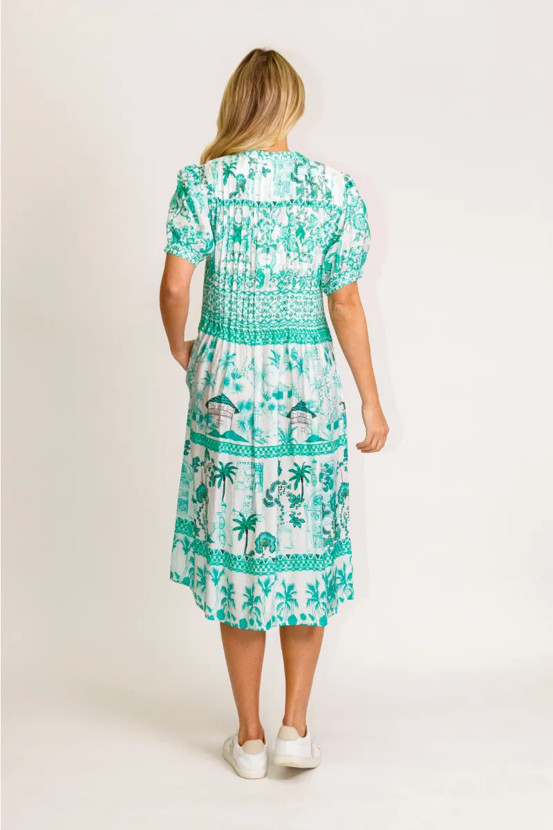 Lula Life Moffat Sleeveless Midi Green Dress
