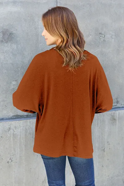 Luxuriously Soft Full Size Round Neck Long Sleeve T-Shirt