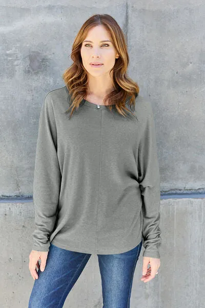 Luxuriously Soft Full Size Round Neck Long Sleeve T-Shirt