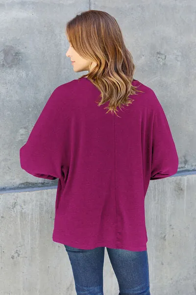 Luxuriously Soft Full Size Round Neck Long Sleeve T-Shirt
