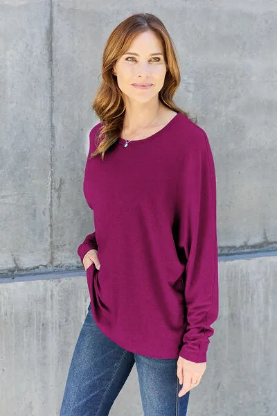 Luxuriously Soft Full Size Round Neck Long Sleeve T-Shirt