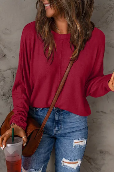 Luxuriously Soft Full Size Round Neck Long Sleeve T-Shirt