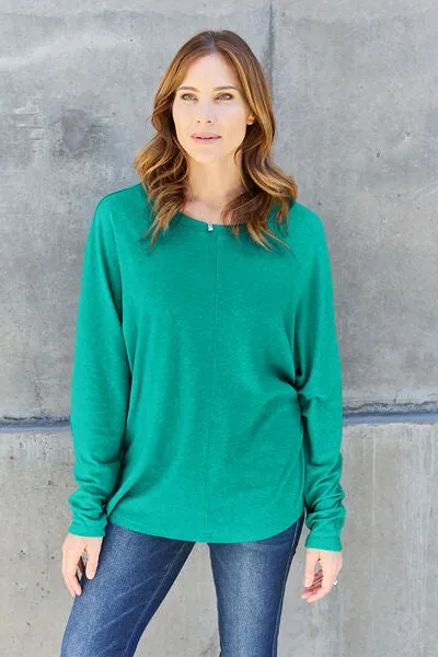 Luxuriously Soft Full Size Round Neck Long Sleeve T-Shirt