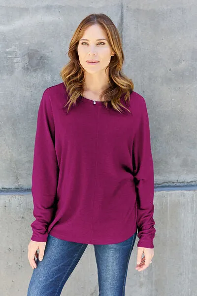 Luxuriously Soft Full Size Round Neck Long Sleeve T-Shirt