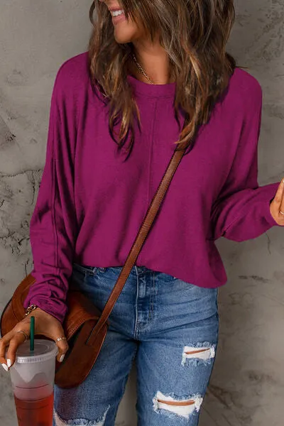 Luxuriously Soft Full Size Round Neck Long Sleeve T-Shirt