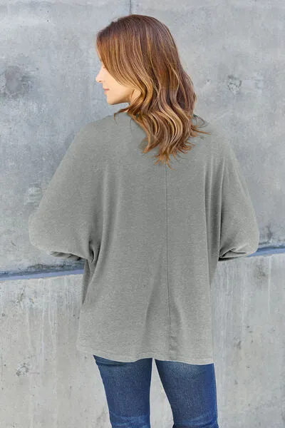 Luxuriously Soft Full Size Round Neck Long Sleeve T-Shirt