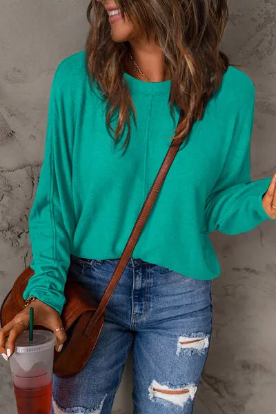 Luxuriously Soft Full Size Round Neck Long Sleeve T-Shirt