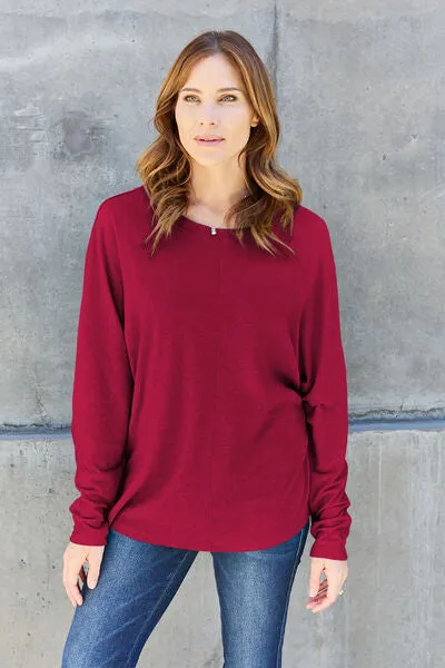 Luxuriously Soft Full Size Round Neck Long Sleeve T-Shirt