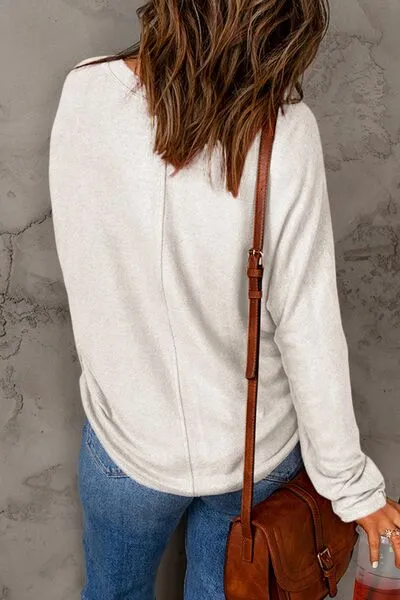 Luxuriously Soft Full Size Round Neck Long Sleeve T-Shirt