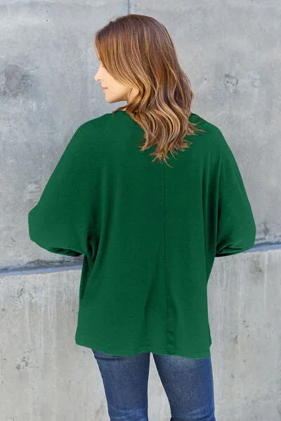 Luxuriously Soft Full Size Round Neck Long Sleeve T-Shirt