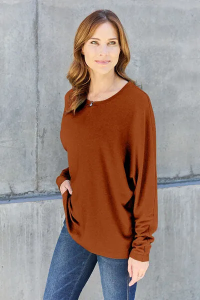 Luxuriously Soft Full Size Round Neck Long Sleeve T-Shirt