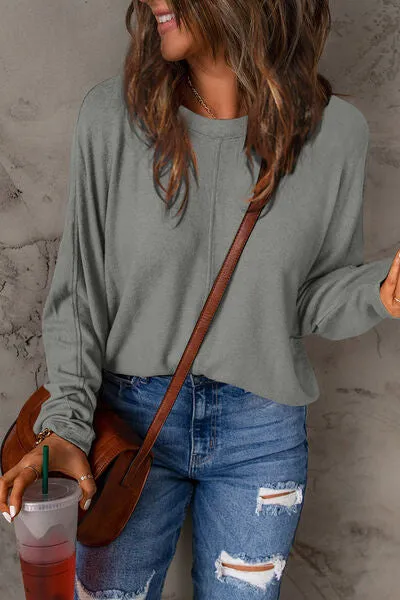 Luxuriously Soft Full Size Round Neck Long Sleeve T-Shirt