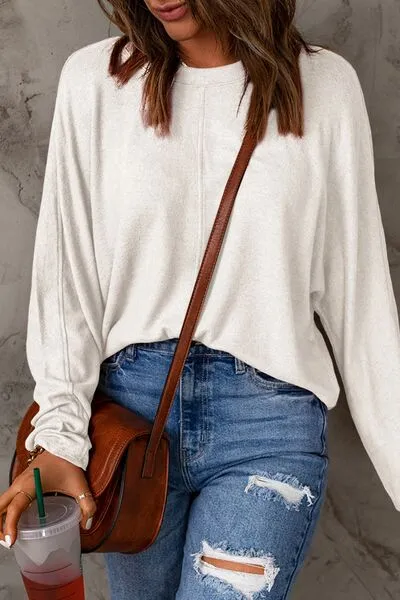 Luxuriously Soft Full Size Round Neck Long Sleeve T-Shirt