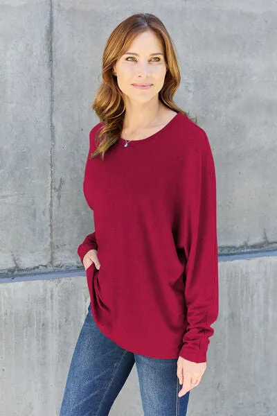 Luxuriously Soft Full Size Round Neck Long Sleeve T-Shirt
